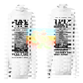 Turtle And Rabbit Running Team Running Marathon Day Sweatshirt | Mazezy