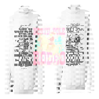 Vintage North Pole Rodeo Cowboy Santa Country Christmas Sweatshirt - Seseable