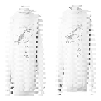 Vintage Whale Shark Diving Drawing Art Sweatshirt Unisex | Mazezy