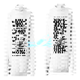 While We Wait We Hydrate Drinking Water Motivational Sweatshirt Unisex | Mazezy