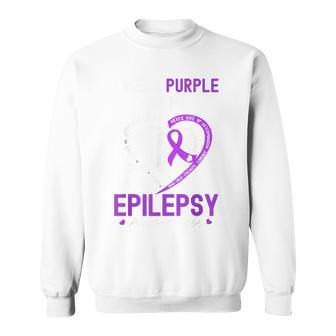 I Wear Purple For Me Epilepsy Awareness Month Heart Warrior Sweatshirt - Thegiftio UK