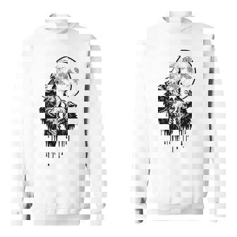 Wolf Howling At The Moon Nature Wildlife Wolves Lovers Sweatshirt Unisex | Mazezy