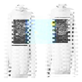 【バックプリント・背中側】ゴッホ／星月夜【世界の名画】高精細画質 フィンセント・ファン・ゴッホ 美術館アート スウェットシャツ - Kawaiitshirt