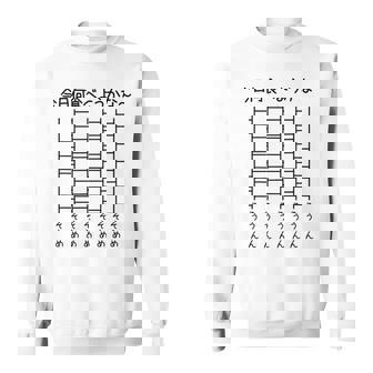 【今日何食べようかな そうめん】あみだくじ 麺 素麺 遊び心 おもしろ 面白い ユーモア ギャグ ネタ ウケ狙い 笑える スウェットシャツ - Kawaiitshirt