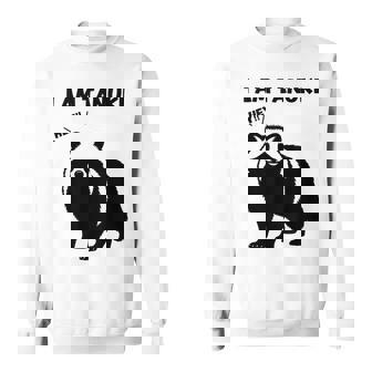 たぬきのシルエット I Am Tanuki おもしろ ユニーク 白黒 アニマル かわいい動物 狸 タヌキ 野生動物 スウェットシャツ - Kawaiitshirt