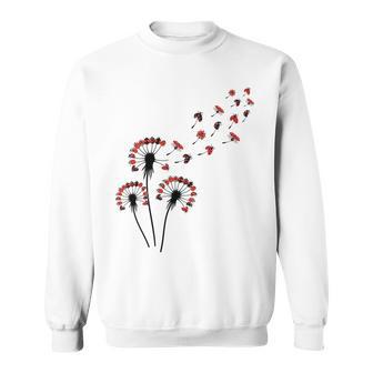 てんとう虫愛好家のためのフラワータンポポてんとう虫シャツ スウェットシャツ - Kawaiitshirt