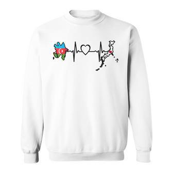 アゼルバイジャン日本ハートビート アゼルバイジャン 日本国旗 スウェットシャツ - Kawaiitshirt
