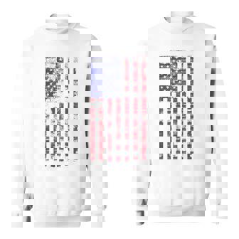 アメリカ国旗 メンズ レディース キッズ アメリカ国旗 愛国的なグランジ スウェットシャツ - Kawaiitshirt