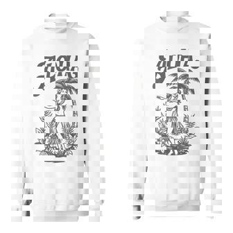 アロハ レトロ ハワイ ヤシの木 ルアウ ダンサー シルエット トロピカル スウェットシャツ - Kawaiitshirt