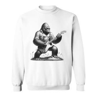 エレキギター ゴリラロックプレーヤー おもしろギフト グラフィック スウェットシャツ - Kawaiitshirt