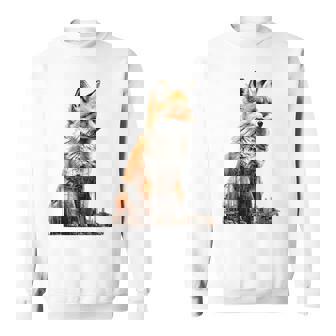 キツネ アニマル柄 モチーフ 抽象 イラスト 描画 狐 スウェットシャツ - Kawaiitshirt
