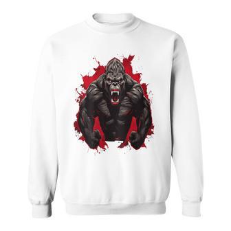 ゴリラ・ボディビル・ワークアウト バックプリント・ジム スウェットシャツ - Kawaiitshirt