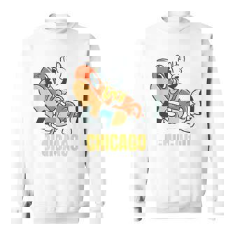 シカゴホットドッグ ストリートフード ホットドッグ マスタード付き スウェットシャツ - Kawaiitshirt