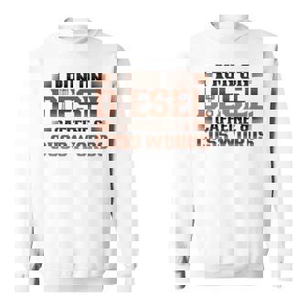 ディーゼルカフェインで走るトラック運転手 長袖tシャツ スウェットシャツ - Kawaiitshirt