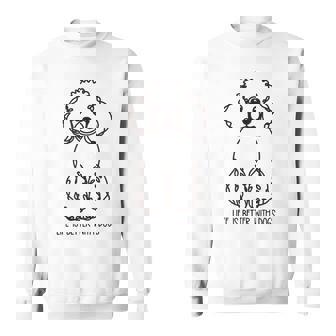 トイ プードル シルエット ラインアート 犬がいると人生はもっと楽しい デザイン スウェットシャツ - Kawaiitshirt