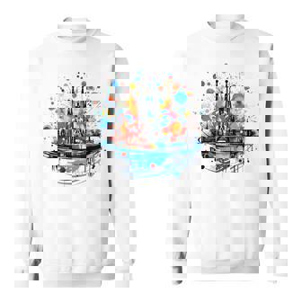 バルセロナのサグラダ ファミリアの美しいイラスト スウェットシャツ - Kawaiitshirt