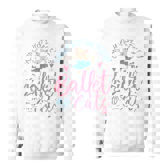 バレエダンサー ダンスガール バレリーナ 猫 気が散りやすい スウェットシャツ - Kawaiitshirt