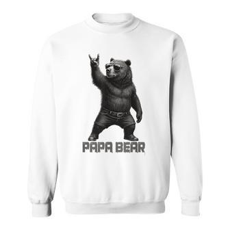 パパベア グリズリーベア ロックジェスチャー クールなパパ グリズリーベア スウェットシャツ - Kawaiitshirt