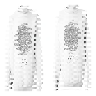 パリ フランス コーディネート 地図 故郷 スウェットシャツ - Kawaiitshirt