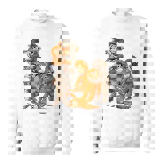 パンチ君 かわいい ポーズ 捨てられた ニホンザル モンキー パンチ スウェットシャツ - Kawaiitshirt