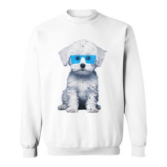 プードル 犬 幾何学的 キュート サングラス アニマル アート プードル スウェットシャツ - Kawaiitshirt