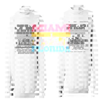 マイアミ フロリダ州 都市景観 お土産 モダン マイアミスカイライン スウェットシャツ - Kawaiitshirt