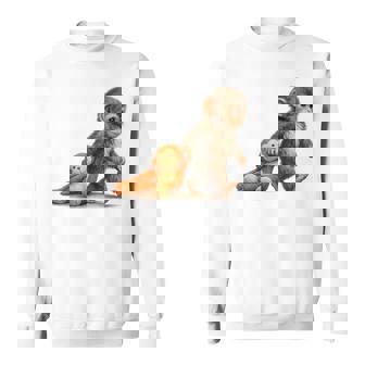 モンキーパンチ ベビー マカク リトルパンチ ビッグ キュート ラブ ぬいぐるみ スウェットシャツ - Kawaiitshirt