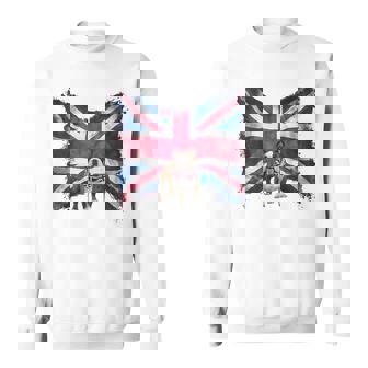 ユニオンジャックバンダナをかぶったブリティッシュブルドッグ、かわいい英国国旗。 スウェットシャツ - Kawaiitshirt