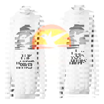 レトロ ヴィンテージ サンセット 2024 I Love Hummers コリブリ ハチドリ スウェットシャツ - Kawaiitshirt