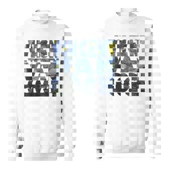 ヴィンセント・ヴァン・ゴッホ作「星月夜」 テキスト ミュージアムアート スウェットシャツ - Kawaiitshirt