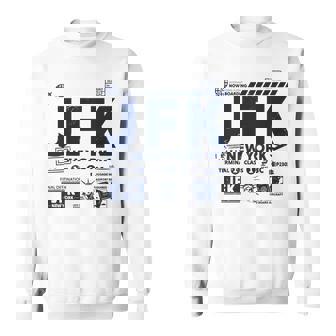 ヴィンテージ ニューヨーク Jfk 空港コード トラベルデイ レトロ Nyc 長袖tシャツ スウェットシャツ - Kawaiitshirt