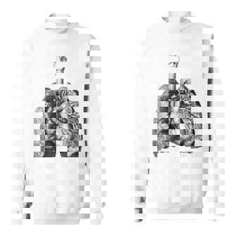 人間の心臓の肺 ビンテージ医療解剖学 解剖学的肺 スウェットシャツ - Kawaiitshirt