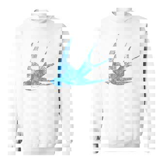 古びたツバメの青い鳥 シルエット 鳥 鳥 イラスト スウェットシャツ - Kawaiitshirt