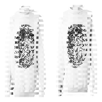 天の陰陽狐 太陽と月 ボーホーウッドランドアート スウェットシャツ - Kawaiitshirt