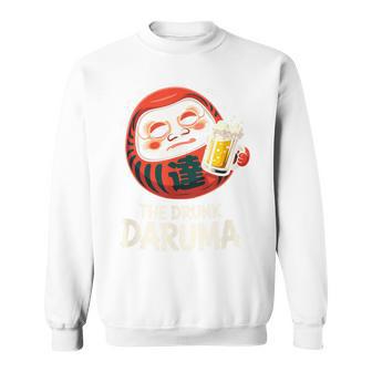 酔っぱらい だるま 日本の漢字 お土産 ビール アート 日本 ユーモア スウェットシャツ - Kawaiitshirt