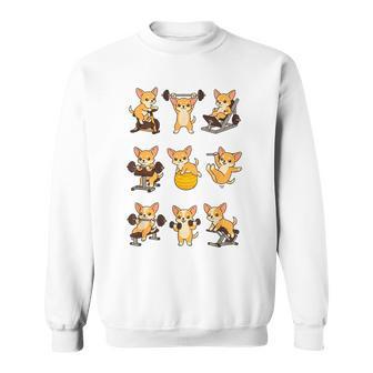 面白いtシャツ 犬 チワワ 筋トレ ジム イヌ グッズ かわいい おもしろtシャツ 面白い 服 ネタ 運動 スウェットシャツ - Kawaiitshirt