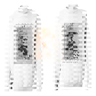 麦わら帽子 りんご パンダ 小さなパンダ 切手風 スウェットシャツ - Kawaiitshirt