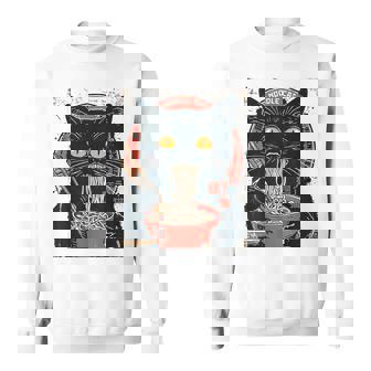 麺 猫 ラーメン好き 和食 猫 アート デザイン スウェットシャツ - Kawaiitshirt