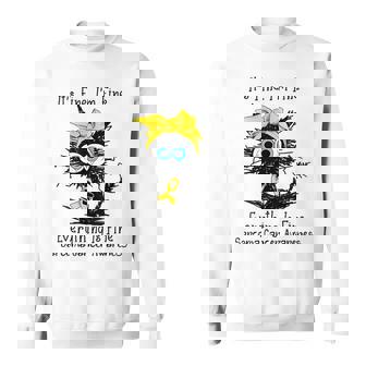 黒猫大丈夫だよ元気だ肉腫啓発 スウェットシャツ - Kawaiitshirt