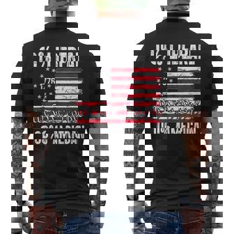 0 Liberal 100 American Zero Percent Liberal Us Flag Retro Men's T-shirt Back Print - Monsterry