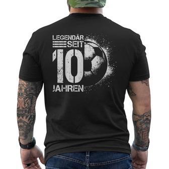 10 Geburtstag Retro Fussballpieler 10 Jahre Junge Kinder T-Shirt mit Rückendruck - Geschenkecke