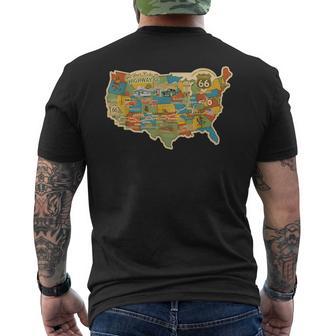 100Th Anniversary Americana Highway Travel Map 1926 2026 Men's T-shirt Back Print - Thegiftio UK