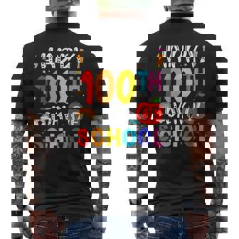 100th Day Of School Teachers Students 100 Days Of School Men's Back Print T-Shirt | Mazezy