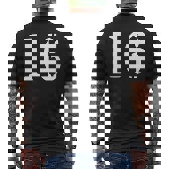 16番 16番 番号付き メンズTシャツ バックプリント - Kawaiitshirt