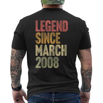 18 Year Old Legend Since March 2008 Retro 18Th Birthday Men's T-shirt Back Print - Thegiftio UK