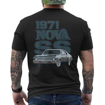 1971 71 Chevys Nova 2 Classic Car Old School Muscle Car Men's T-shirt Back Print - Thegiftio UK