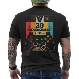 20 Jahre Mann Frau Gamer Damen Herren 20 Geburtstag Gaming T-Shirt mit Rückendruck - Geschenkecke