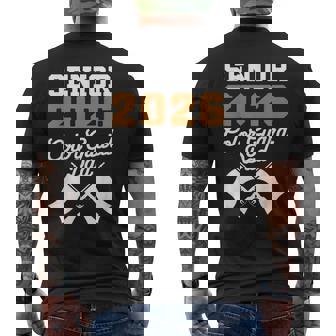 2026 Senior Color Guard Dad Flag Marching Band Parent Men's Back Print T-Shirt | Mazezy