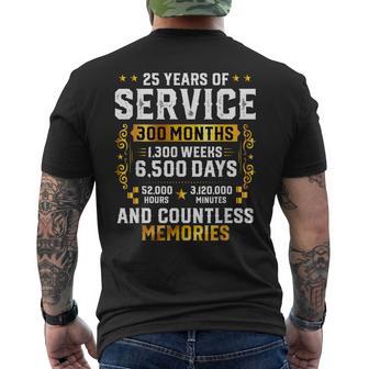 25 Years Of Service 25Th Year Work Anniversary Retirement Men's T-shirt Back Print - Thegiftio UK