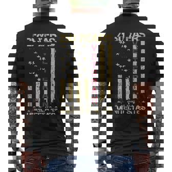 250 Years 1776-2026 Patriotic Us Veteran American Flag Men's T-shirt Back Print - Monsterry